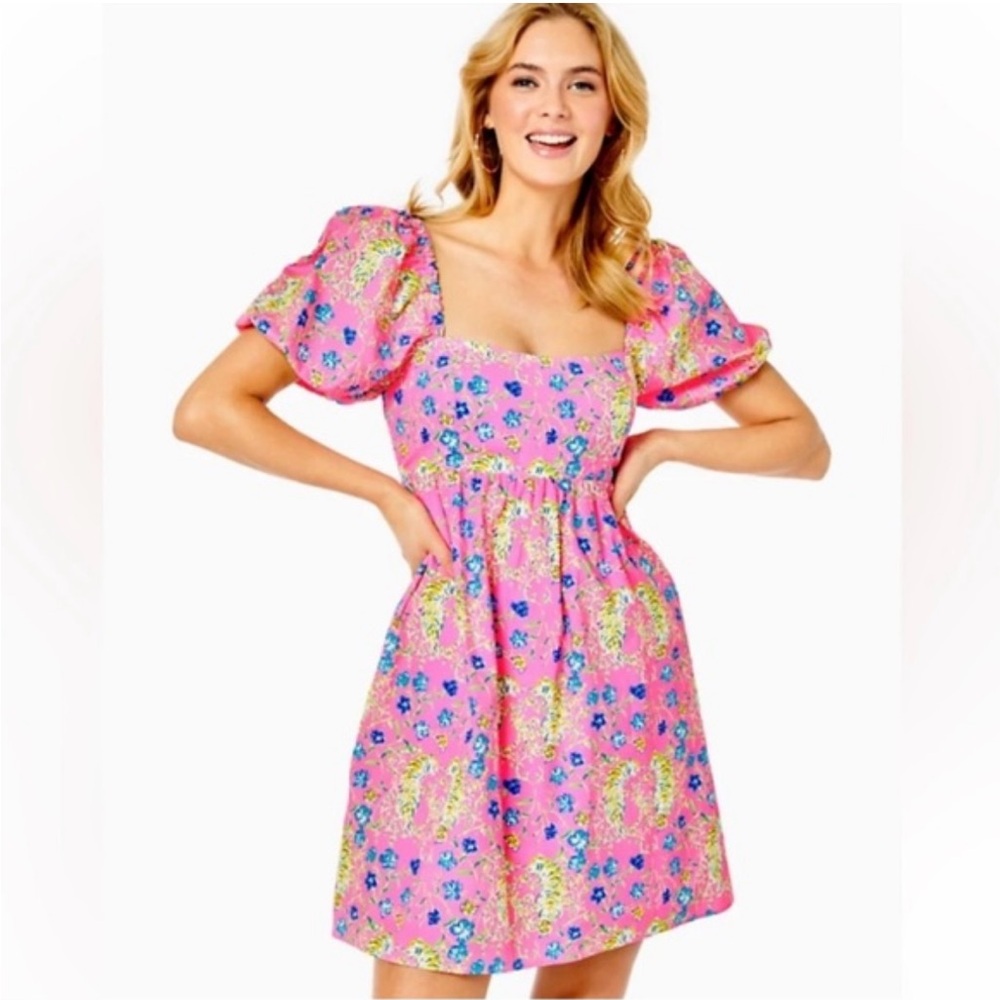 New Lilly Pulitzer Prosecco Pink Tigress Garden Kay Dress